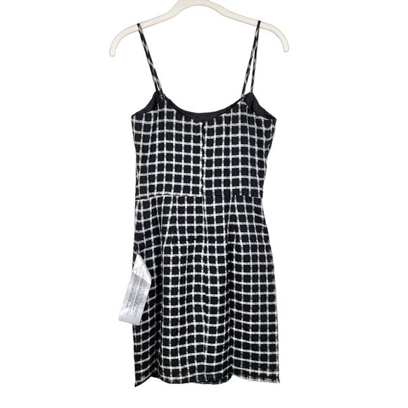 Dress the Population NWT Kallan Plaid Grid Mini Dress Black White Sleeveless XS - Picture 7 of 16